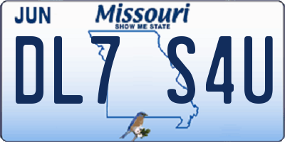 MO license plate DL7S4U