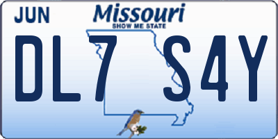 MO license plate DL7S4Y