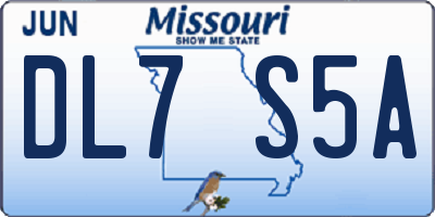 MO license plate DL7S5A