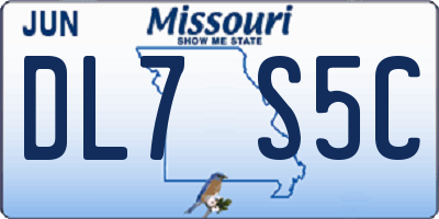 MO license plate DL7S5C