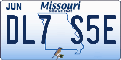 MO license plate DL7S5E