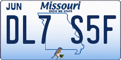 MO license plate DL7S5F