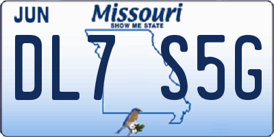 MO license plate DL7S5G