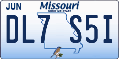 MO license plate DL7S5I