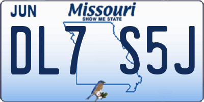 MO license plate DL7S5J