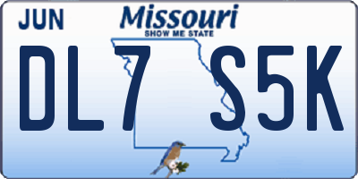 MO license plate DL7S5K