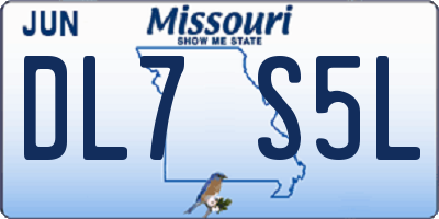 MO license plate DL7S5L