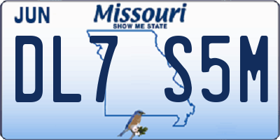 MO license plate DL7S5M