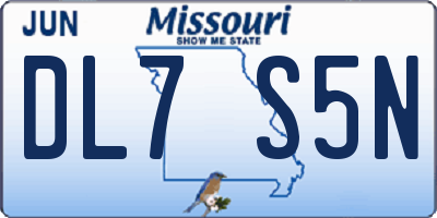 MO license plate DL7S5N