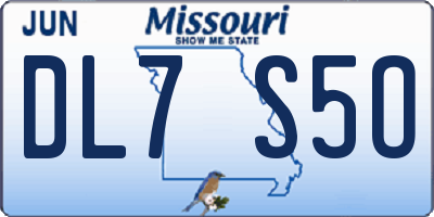 MO license plate DL7S5O