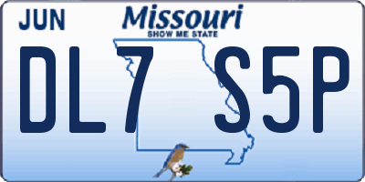 MO license plate DL7S5P