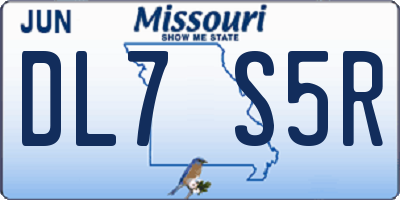 MO license plate DL7S5R