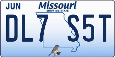 MO license plate DL7S5T