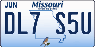 MO license plate DL7S5U