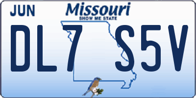MO license plate DL7S5V