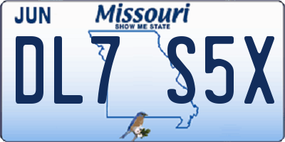 MO license plate DL7S5X