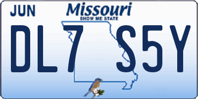 MO license plate DL7S5Y