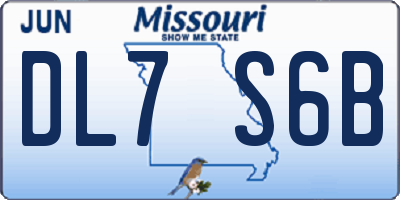MO license plate DL7S6B