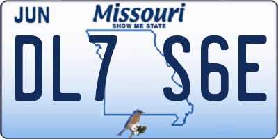 MO license plate DL7S6E