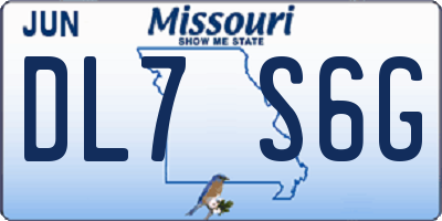 MO license plate DL7S6G