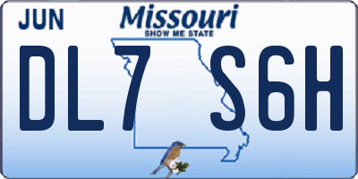 MO license plate DL7S6H