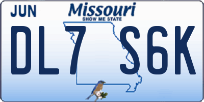 MO license plate DL7S6K