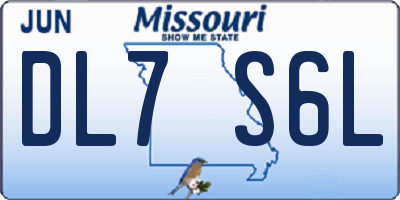 MO license plate DL7S6L