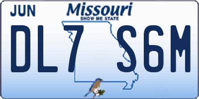 MO license plate DL7S6M
