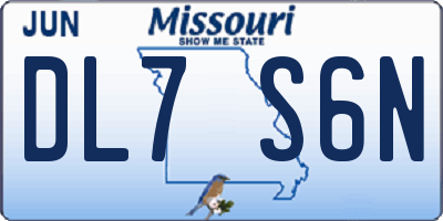 MO license plate DL7S6N