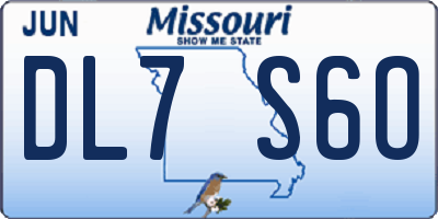 MO license plate DL7S6O