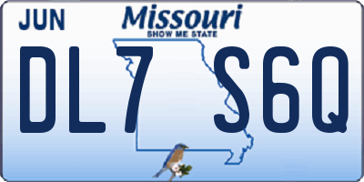 MO license plate DL7S6Q