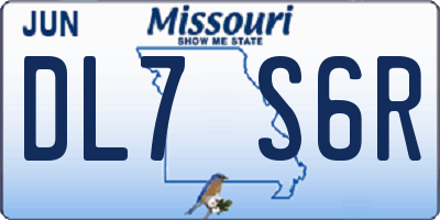 MO license plate DL7S6R