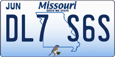 MO license plate DL7S6S
