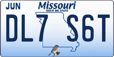 MO license plate DL7S6T