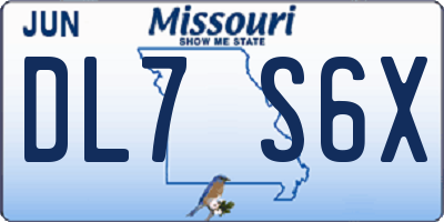 MO license plate DL7S6X