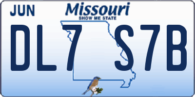 MO license plate DL7S7B