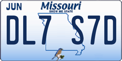 MO license plate DL7S7D