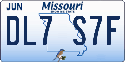 MO license plate DL7S7F
