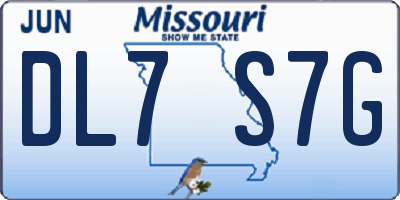 MO license plate DL7S7G