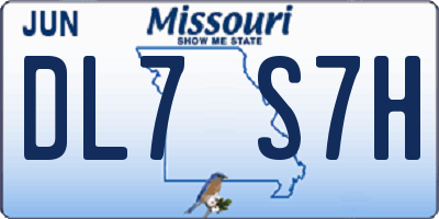 MO license plate DL7S7H