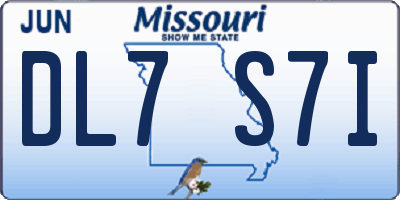 MO license plate DL7S7I