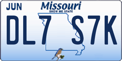 MO license plate DL7S7K