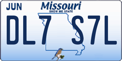 MO license plate DL7S7L