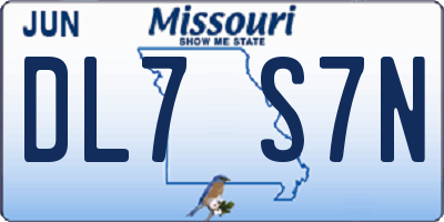 MO license plate DL7S7N