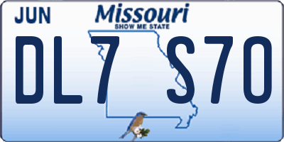MO license plate DL7S7O