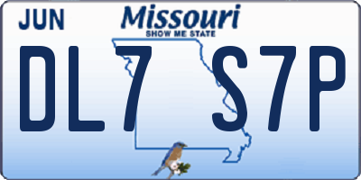 MO license plate DL7S7P