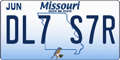MO license plate DL7S7R