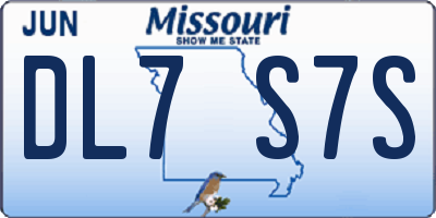 MO license plate DL7S7S