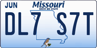 MO license plate DL7S7T