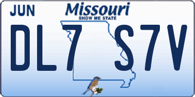 MO license plate DL7S7V